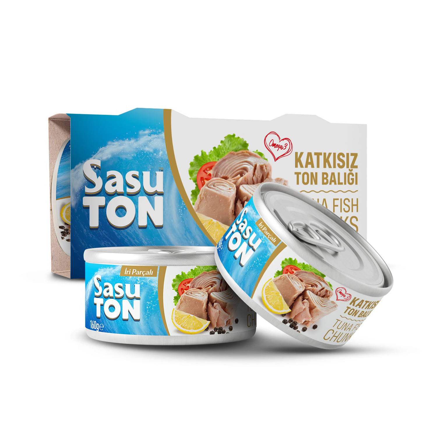 Sasu Ton İri Parçalı Sade Ton Balığı 2x160 Gr