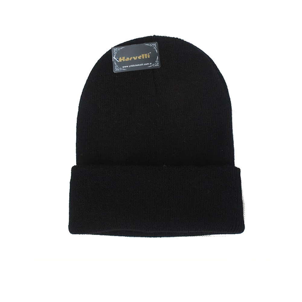 Harvelli Unisex Düz Bere Siyah