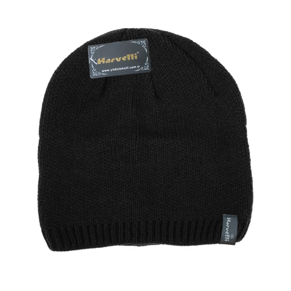 Harvelli Unisex Örgülü Bere Siyah