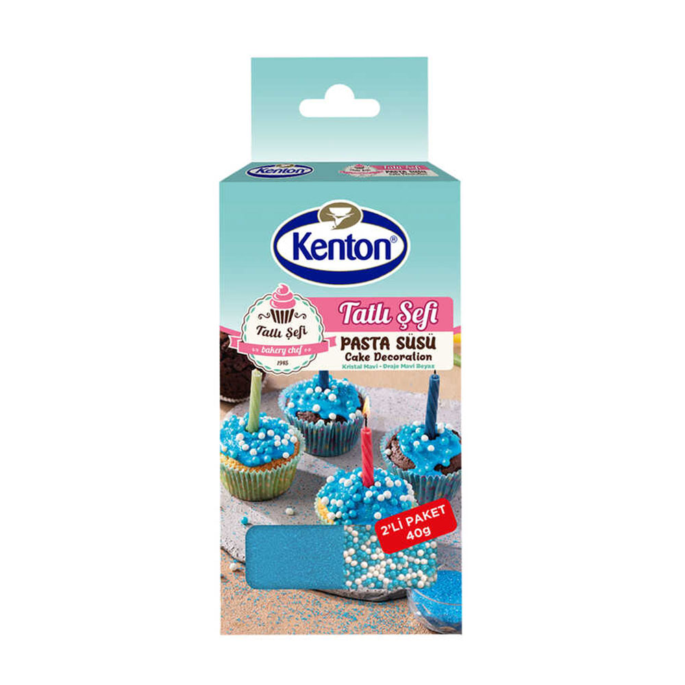 Kenton Pasta Süsü Kristal Mavi & Draje Mavi 2'li Paket 40 Gr