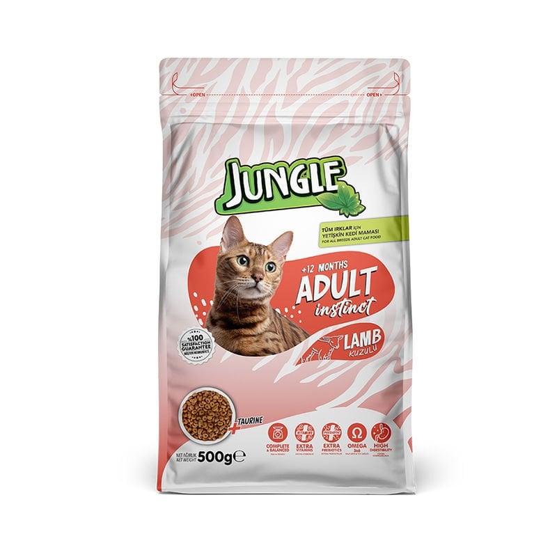 Jungle Kuzu Etli Yetişkin Kedi Maması 500 Gr