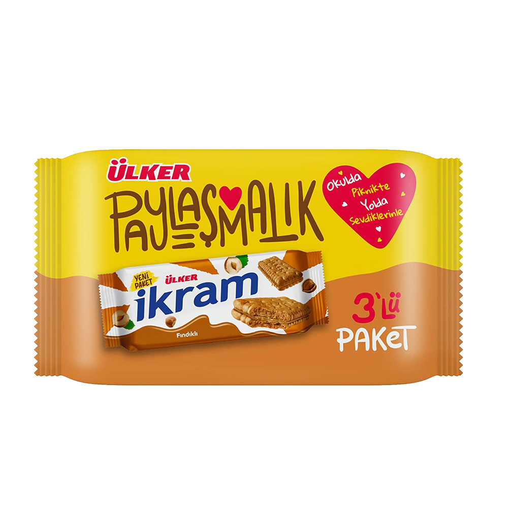 Ülker İkram Fındık Kremalı Sandviç Bisküvi 3x84 Gr