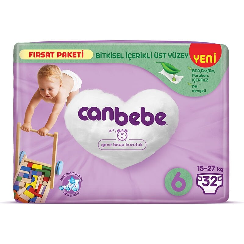Canbebe 6 Numara Maxi Plus 32 li Bebek Bezi 15-27 Kg