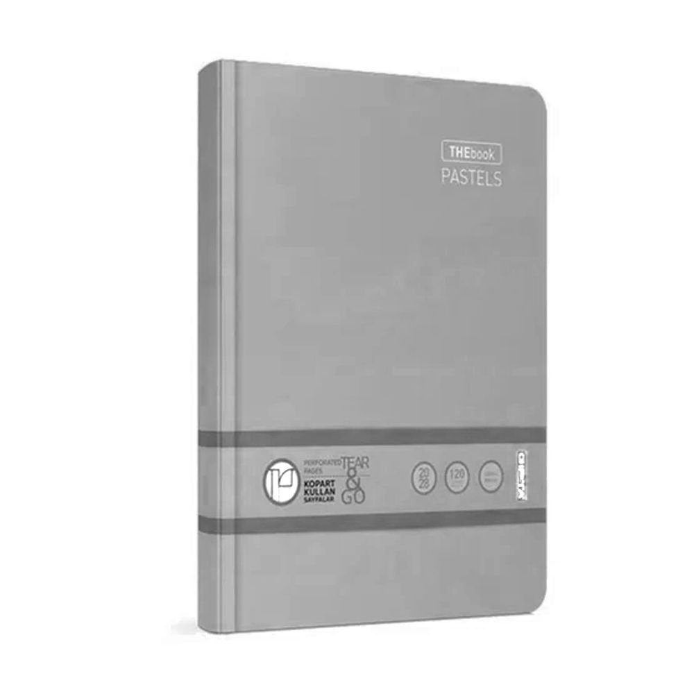 Gıpta Defter Thebook Pastel Sert Kapak Kareli 120 Yaprak 20x28 Cm Gri