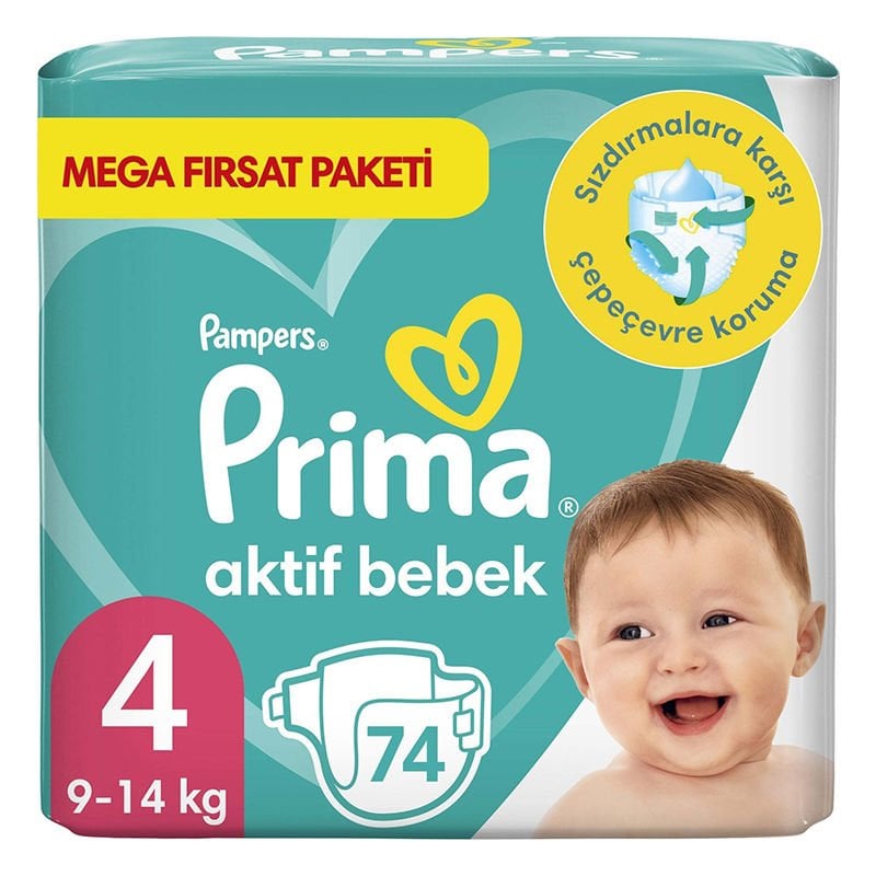 Prima Bebek Bezi Aktif Bebek 4 Beden 74'lü