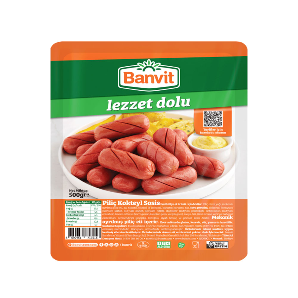 Banvit Kokteyl Piliç Sosis 500G