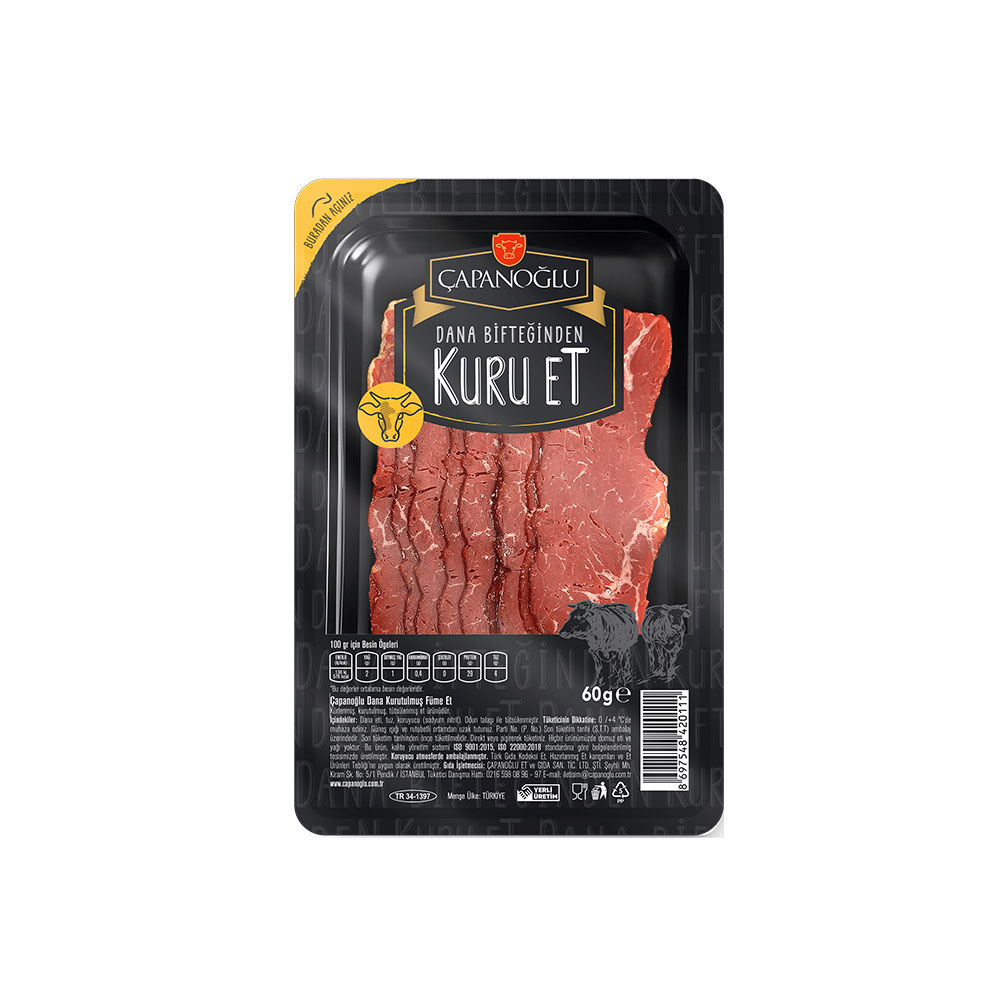 Çapanoğlu Dana Füme Kuru Et Dilimli 60 Gr