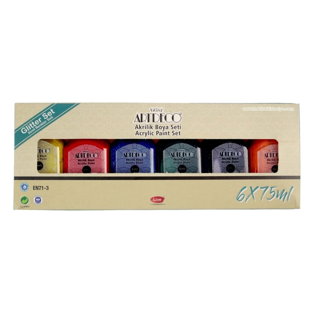 Artdeco Akrilik Boya Seti 6x75 Ml Simli Renkler Seti