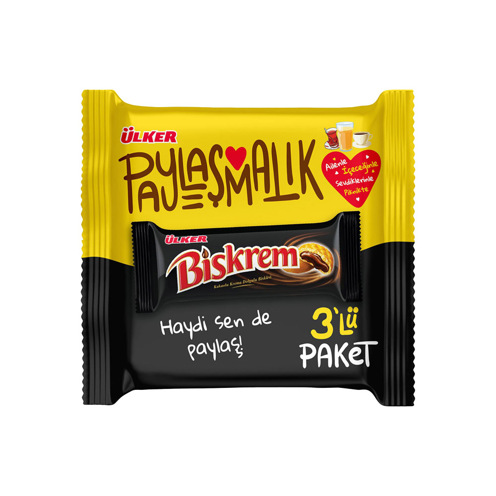 Ülker Biskrem Çikolata Dolgulu Bisküvi 3'lü 300G