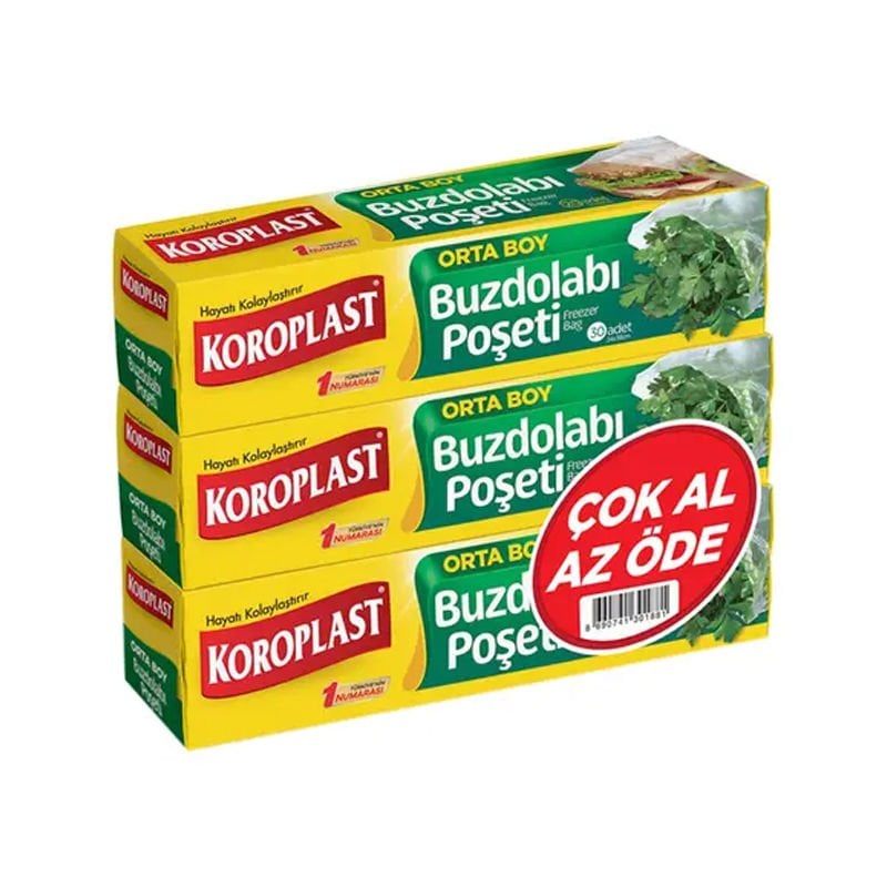 Koroplast Orta Boy Buzdolabı Poşeti 3 x 30 Adet