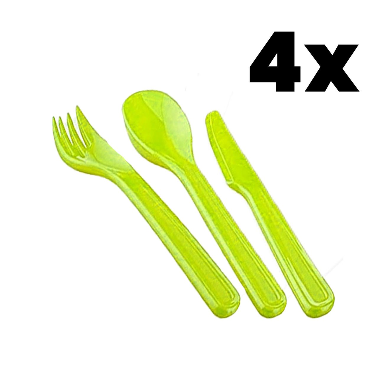 Qlux Çatal, Kaşık, Bıçak 12 Parça Yeşil