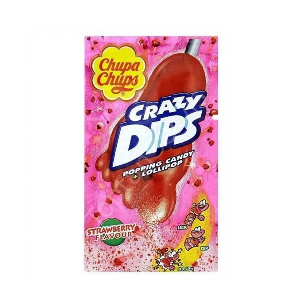 Chupa Chups Crazy Dips Lolipop Çilek Aromalı 16 Gr