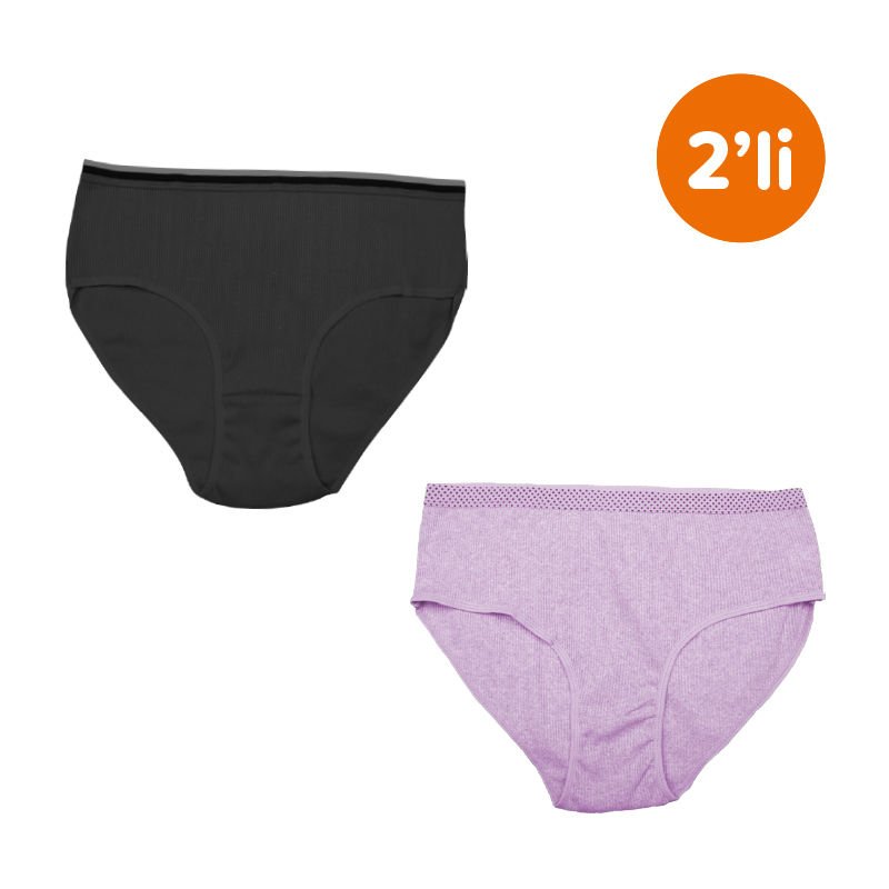 Serenti Kaşkorse Bato Slip 2' li XL - Pembe-Siyah