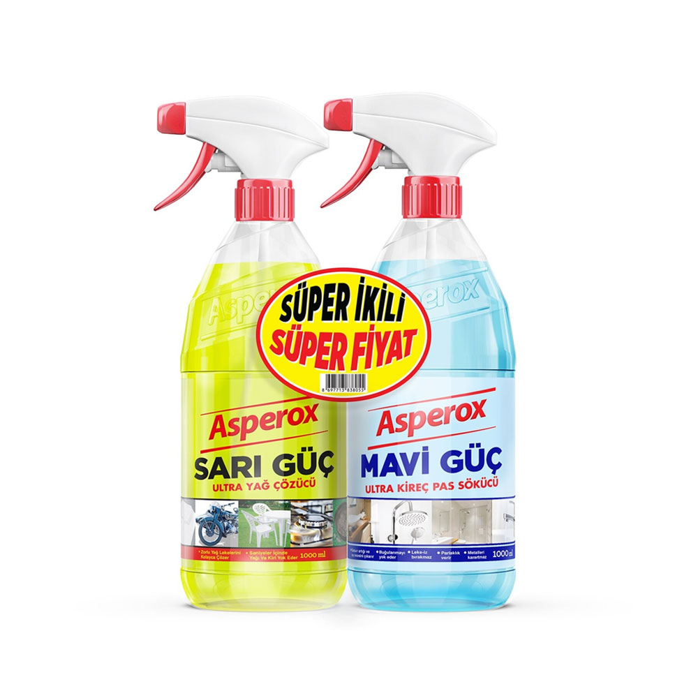 Asperox Sarı+Mavi Güç Sprey 1+1 Lt