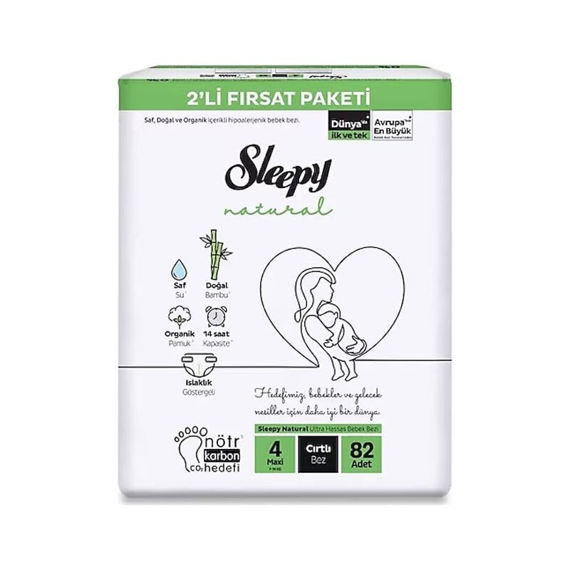 Sleepy Natural 4 Numara Maxi 82'li Bebek Bezi