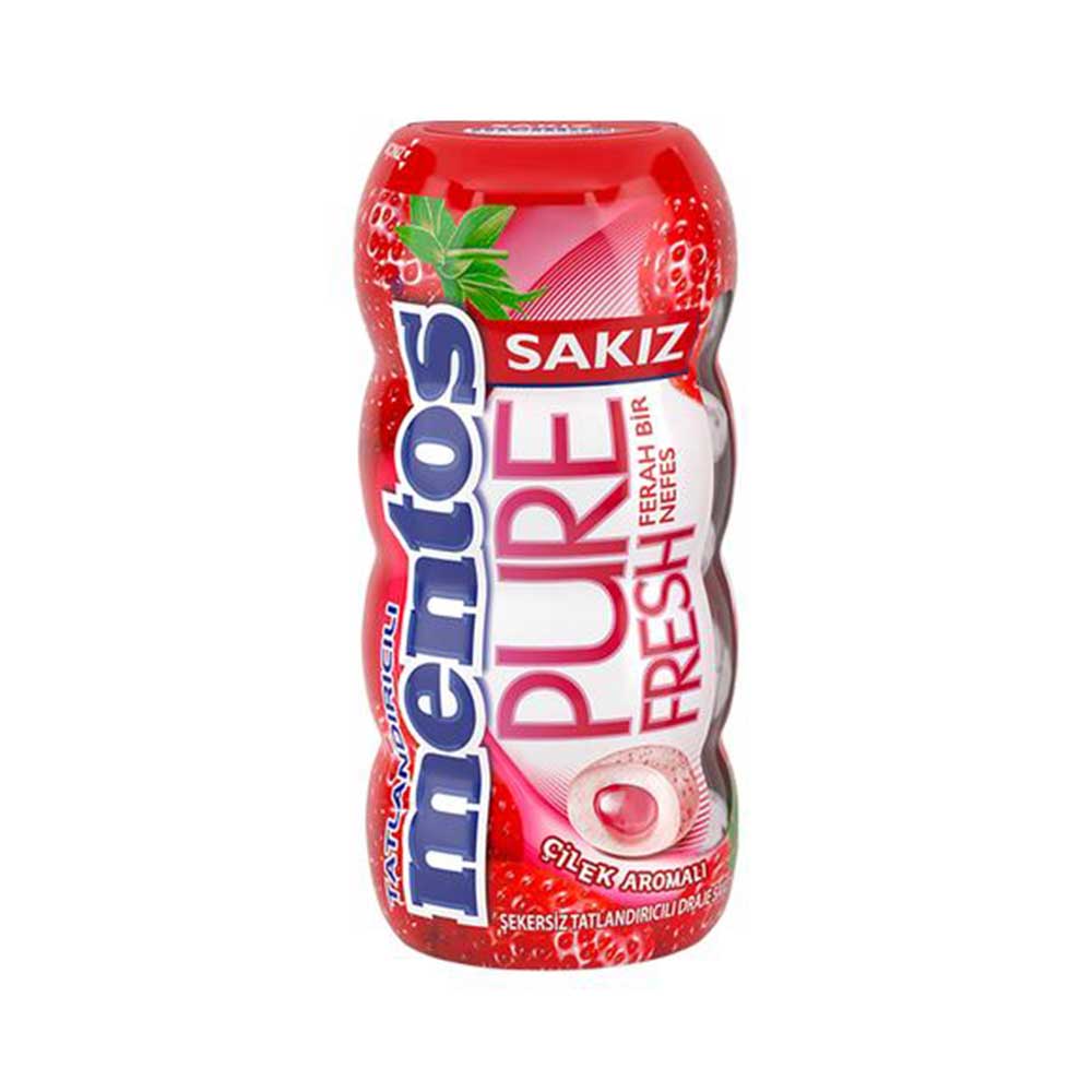 Mentos Pure Fresh Çilek Aromalı Draje Sakız 30 Gr