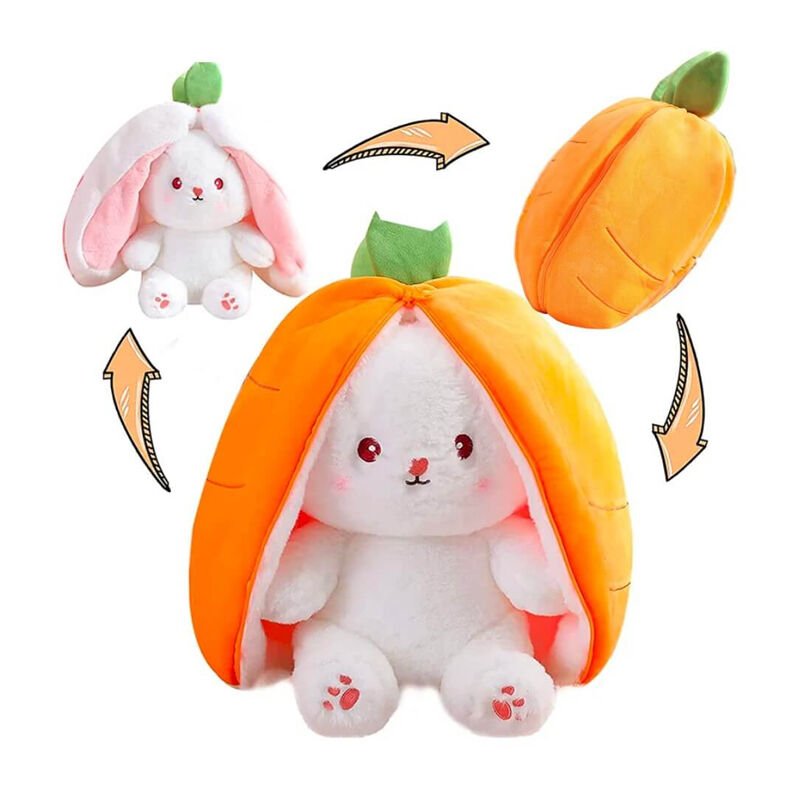 Pufu Peluş Oyuncak Şapkalı Tavşan Havuç