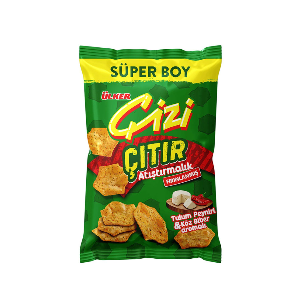 Ülker Çizi Çıtır Tulum Peynirli Köz Biberli Süper Boy 120 Gr