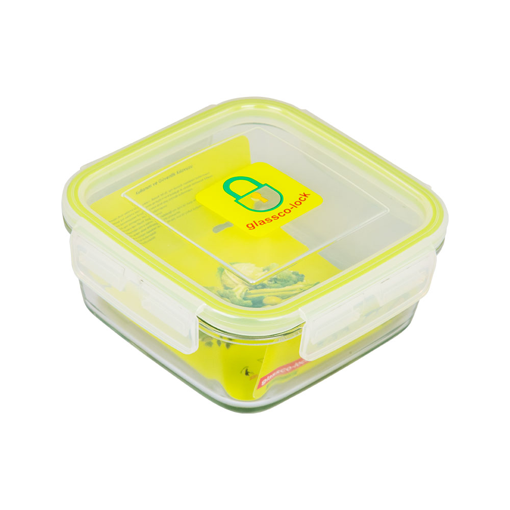 Glassco Kilitli Cam Saklama Kabı Kare