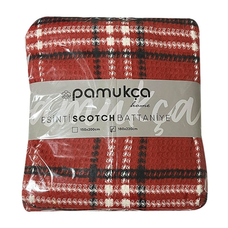 Pamukça Home Çift Kişilik Battaniye 180x220 cm Kırmız