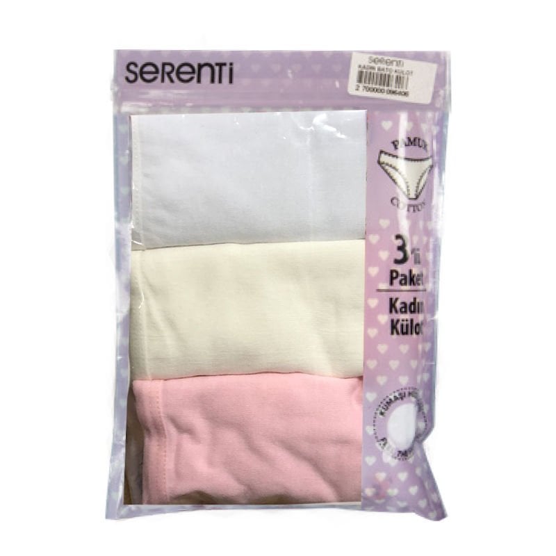 Serenti Kadın Slip Bato 3'lü Çeşit 1 - 2XL/3XL