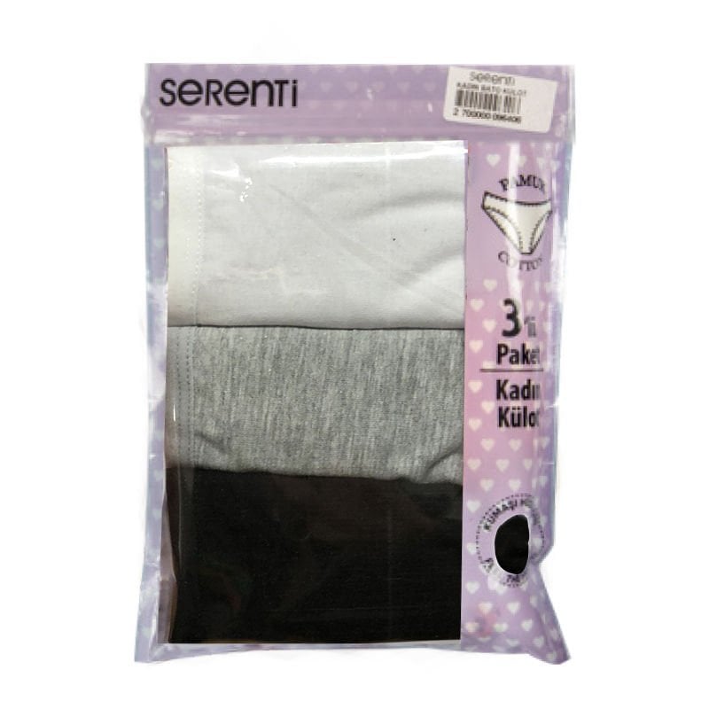 Serenti Kadın Slip Bato 3'lü Çeşit 3 - 2XL/3XL