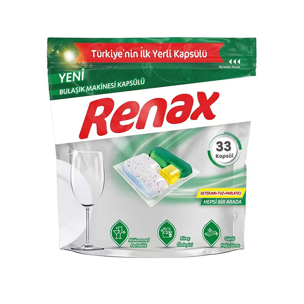 Renax Bulaşık Makinesi Kapsülü Hepsi Bir Arada 33'lü