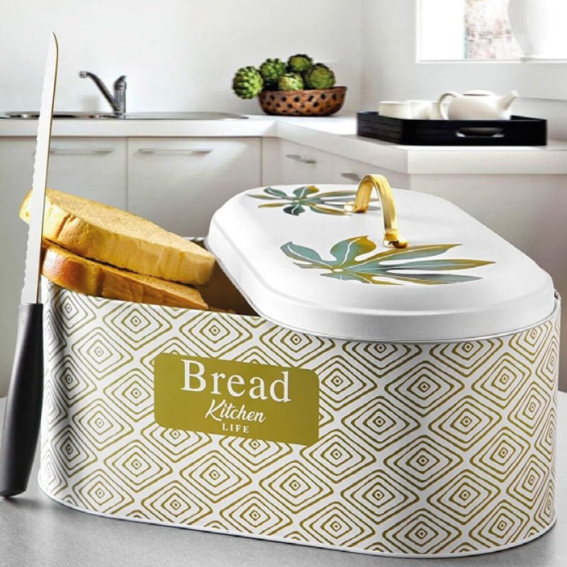 Kitchen Life Kapaklı Metal Ekmeklik