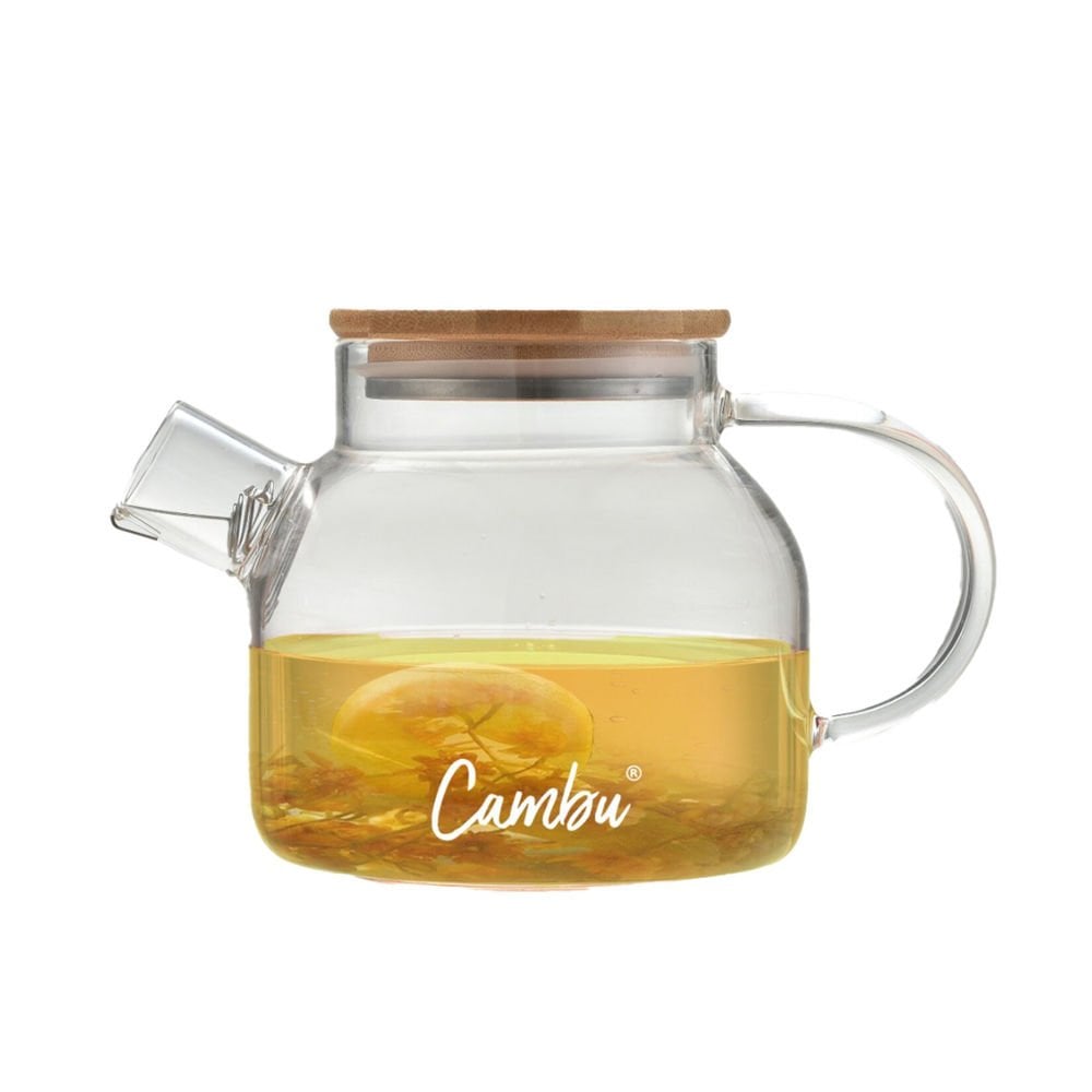 Cambu Bambu Kapaklı Borosilikat Demlik 1200 Ml