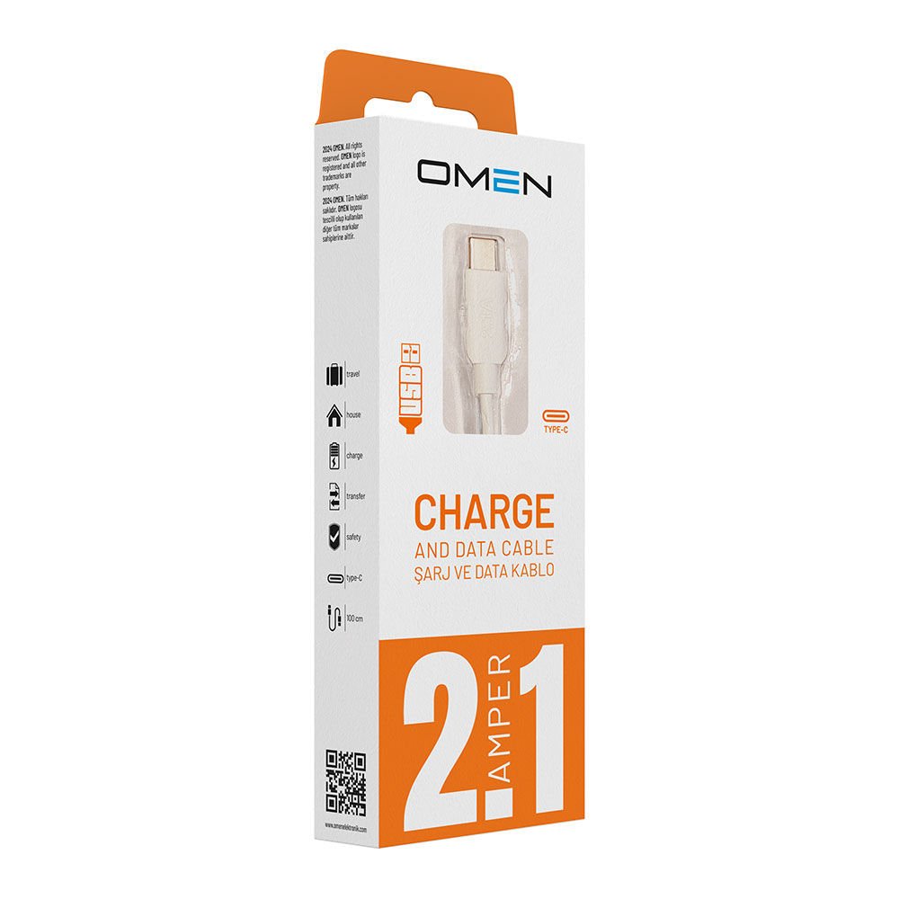Omen Type-C Şarj ve Data Kablosu 2.1A
