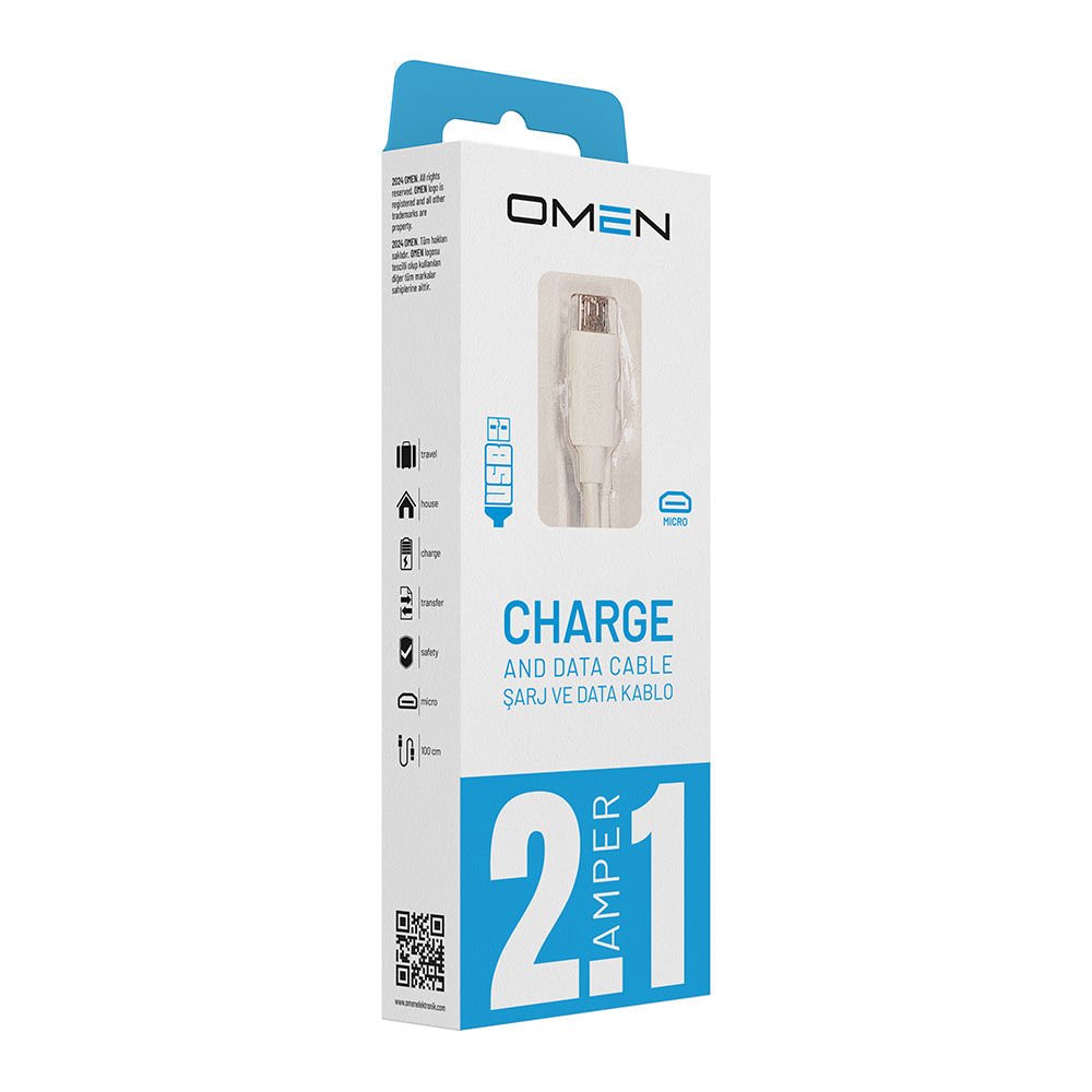 Omen Micro Usb Şarj ve Data Kablo  2.1A