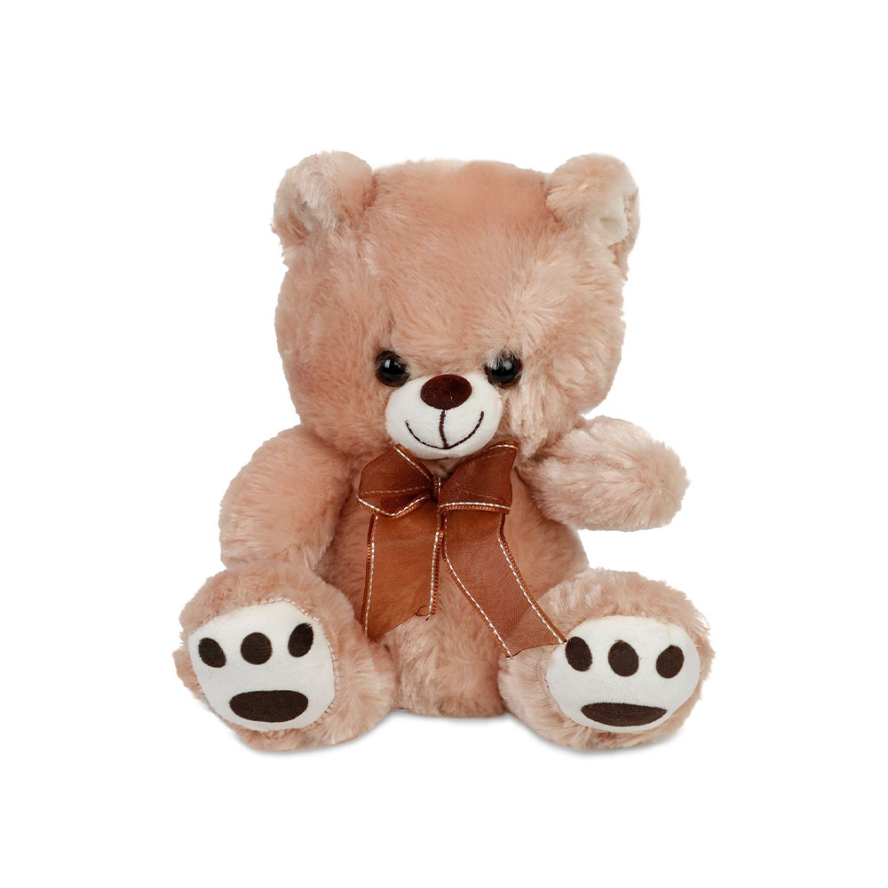 Vardem Oyuncak Peluş Oyuncak Çeşitleri 30 Cm Fiyonklu Ayıcık Pudra