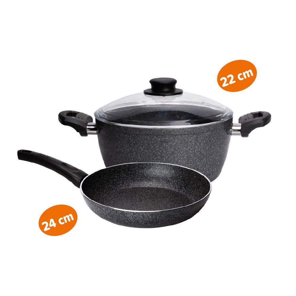 Cem Efsun Derin Tencere 22 Cm + Tava 24 Cm Set