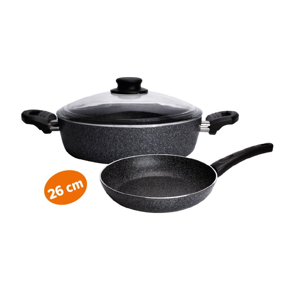 Cem Efsun Derin Karnıyarık Tenceresi + Tava Set 26 Cm