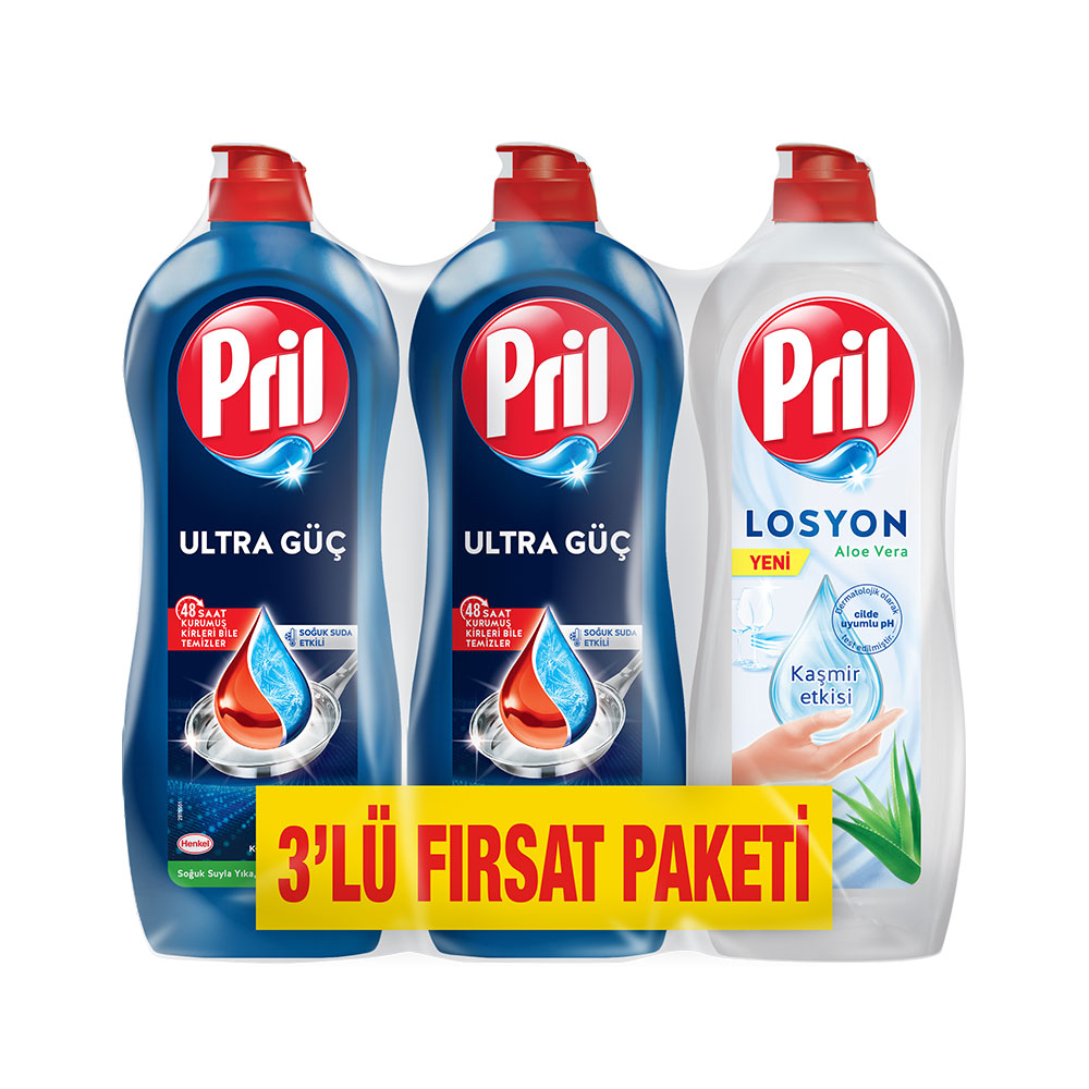 Pril Bulaşık Deterjanı 2x675 ml + Losyon 750 ml