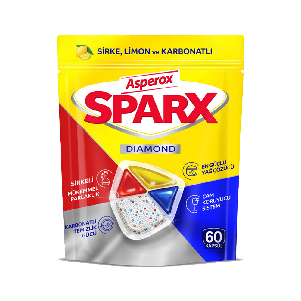 Asperox Sparx Diamond Bulaşık Makinesi Kapsülü 60'lı 702 Gr