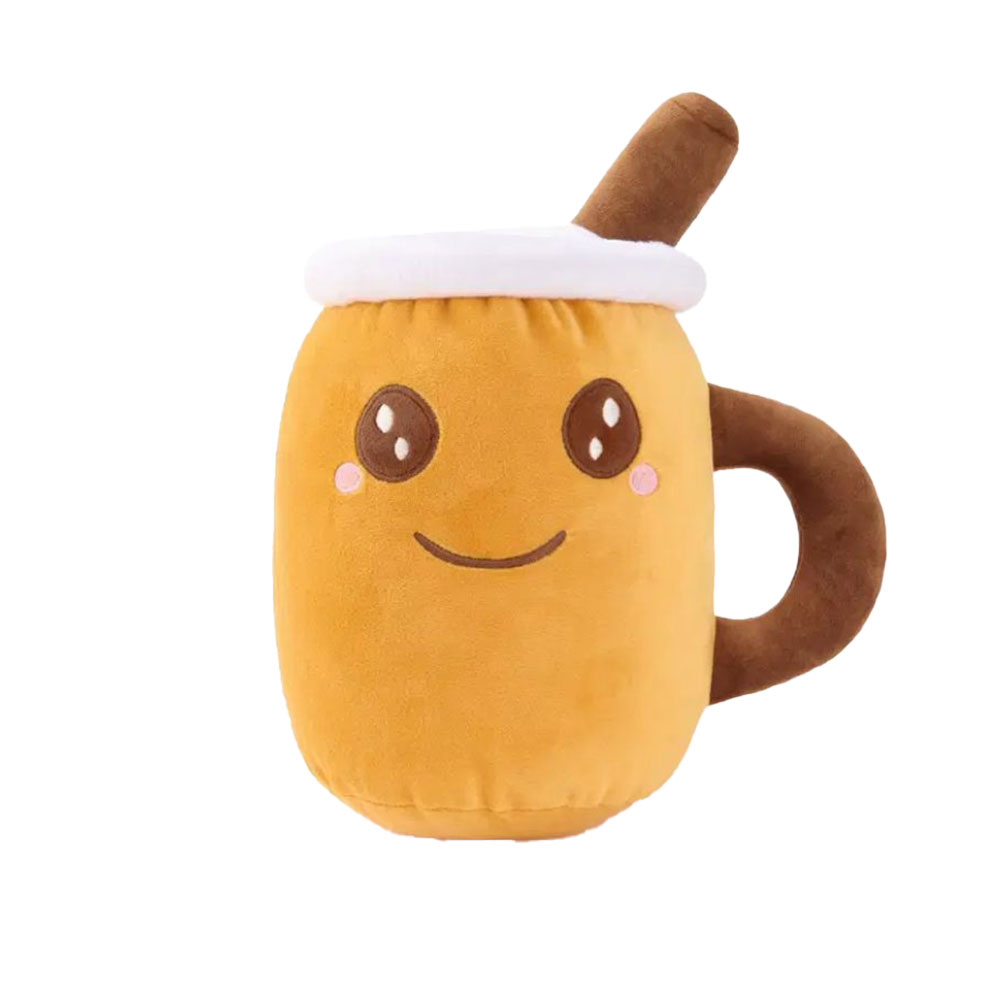 Montoys Peluş Yastık 30-35 Cm Kahve Bardağı - Turuncu