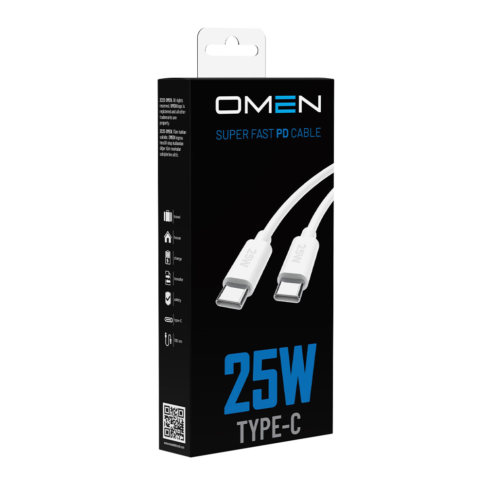 Omen Type-C PD Kablo 25W