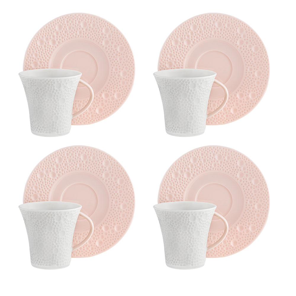 Kavalye Fine Bone 8 Parça Porselen Fincan Seti Pembe