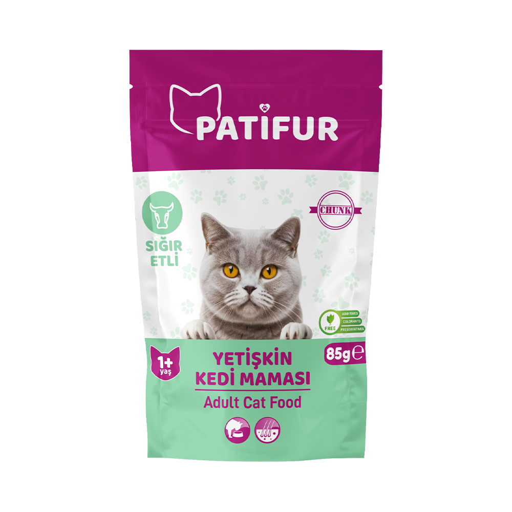 Patifur Sığırlı Yetişkin Kedi Maması 85 Gr