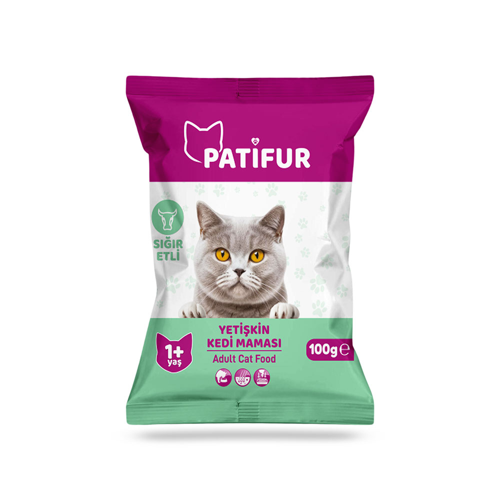 Patifur Sığır Etli Yetişkin Kedi Maması 100 Gr