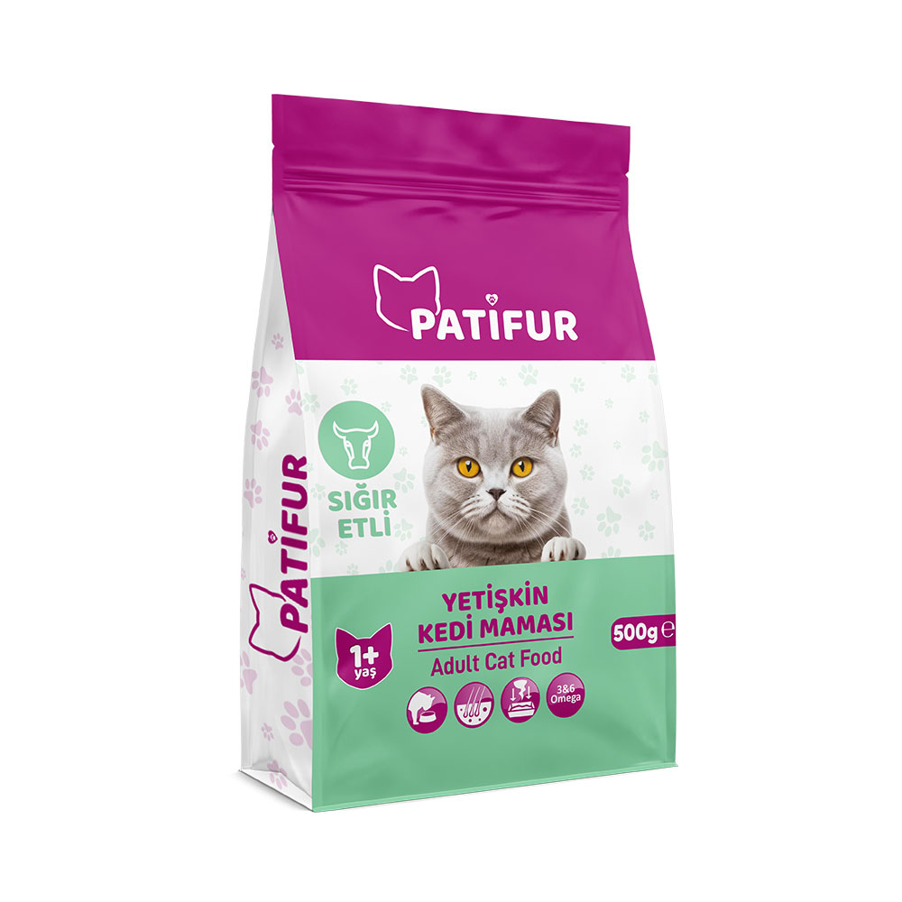 Patifur Sığır Etli Yetişkin Kedi Maması 500 Gr