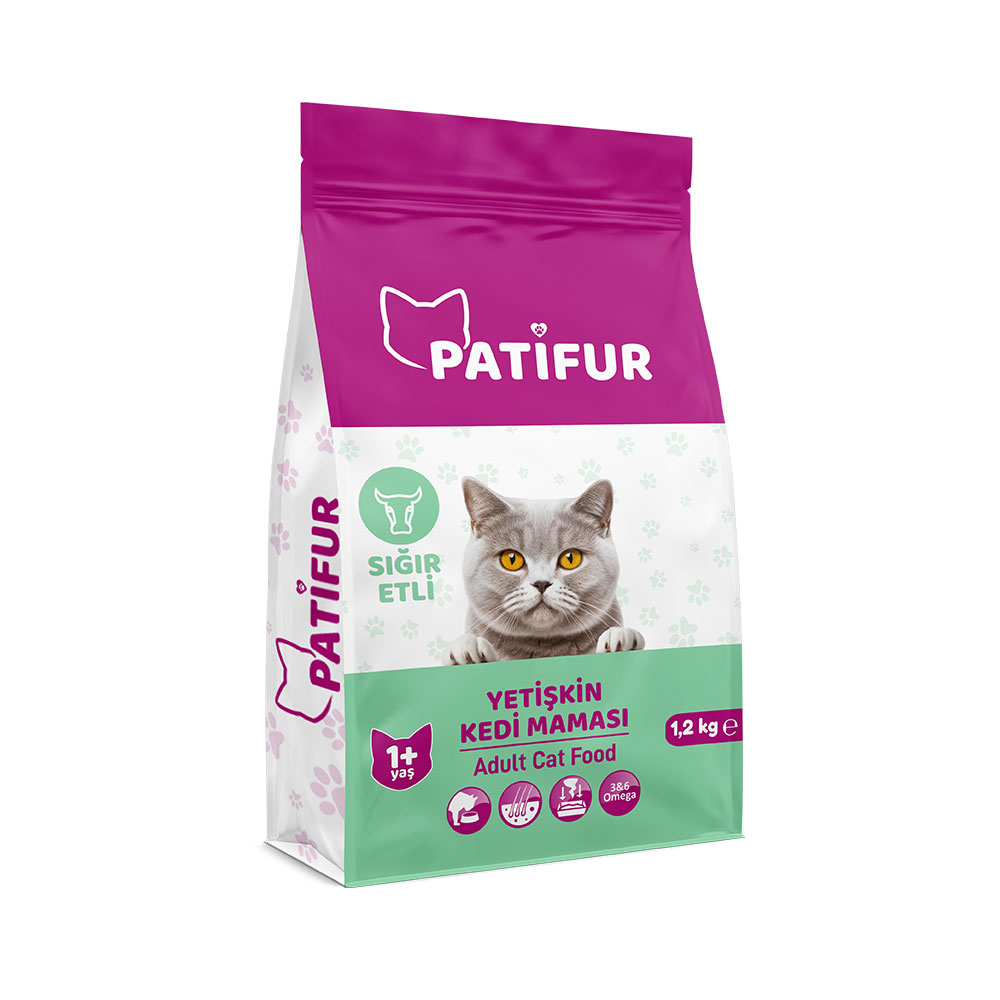 Patifur Sığır Etli Yetişkin Kedi Maması 1,2 Kg