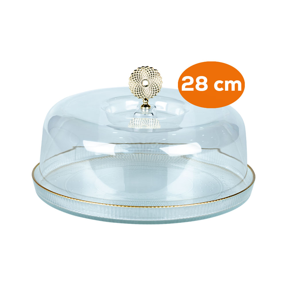 Glasscom Kapaklı Kek Fanusu 28 Cm