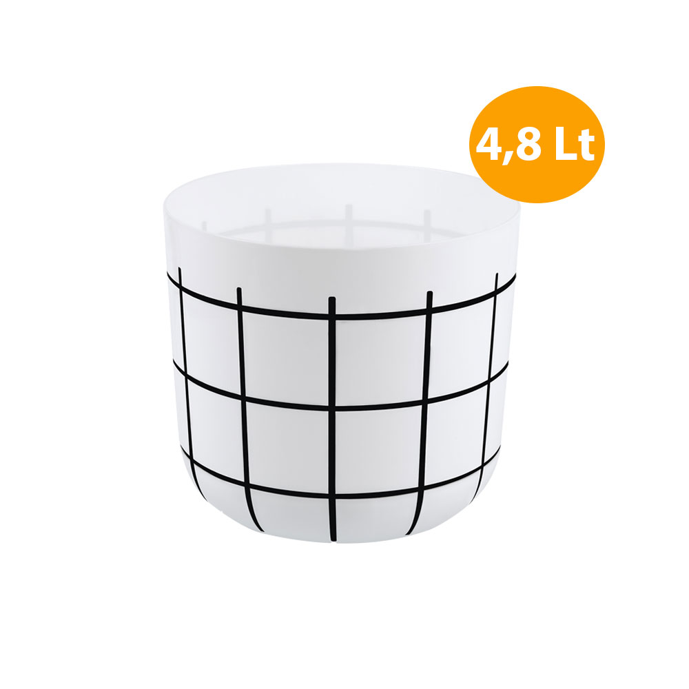 Karasu Karo Saksı No:3 - Beyaz