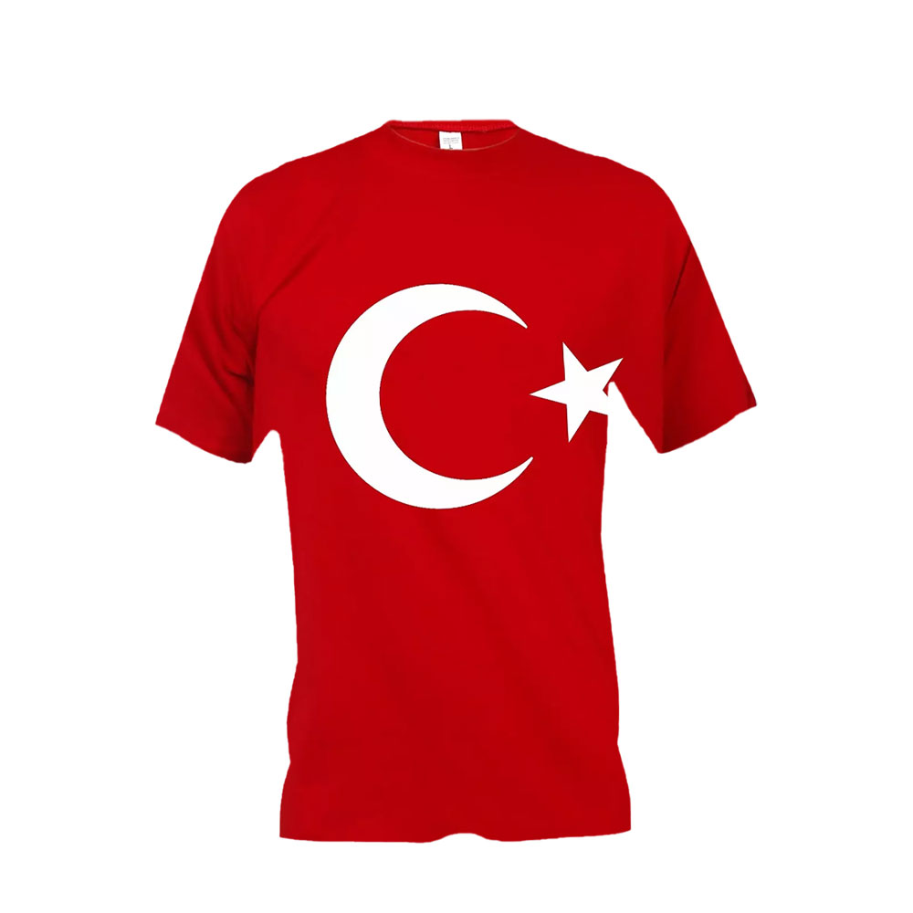 Türk Bayraklı Çocuk Tişört - Kırmızı