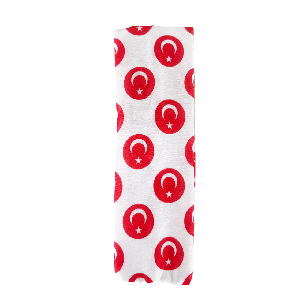 Bayrak Desenli Bandana - Beyaz