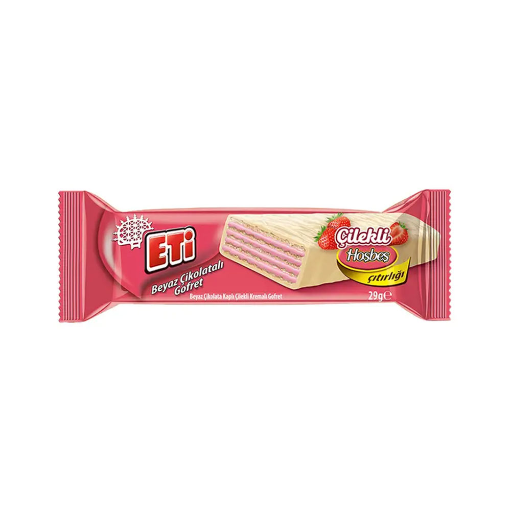 Eti Çilekli Beyaz Çikolatalı Gofret 29 Gr