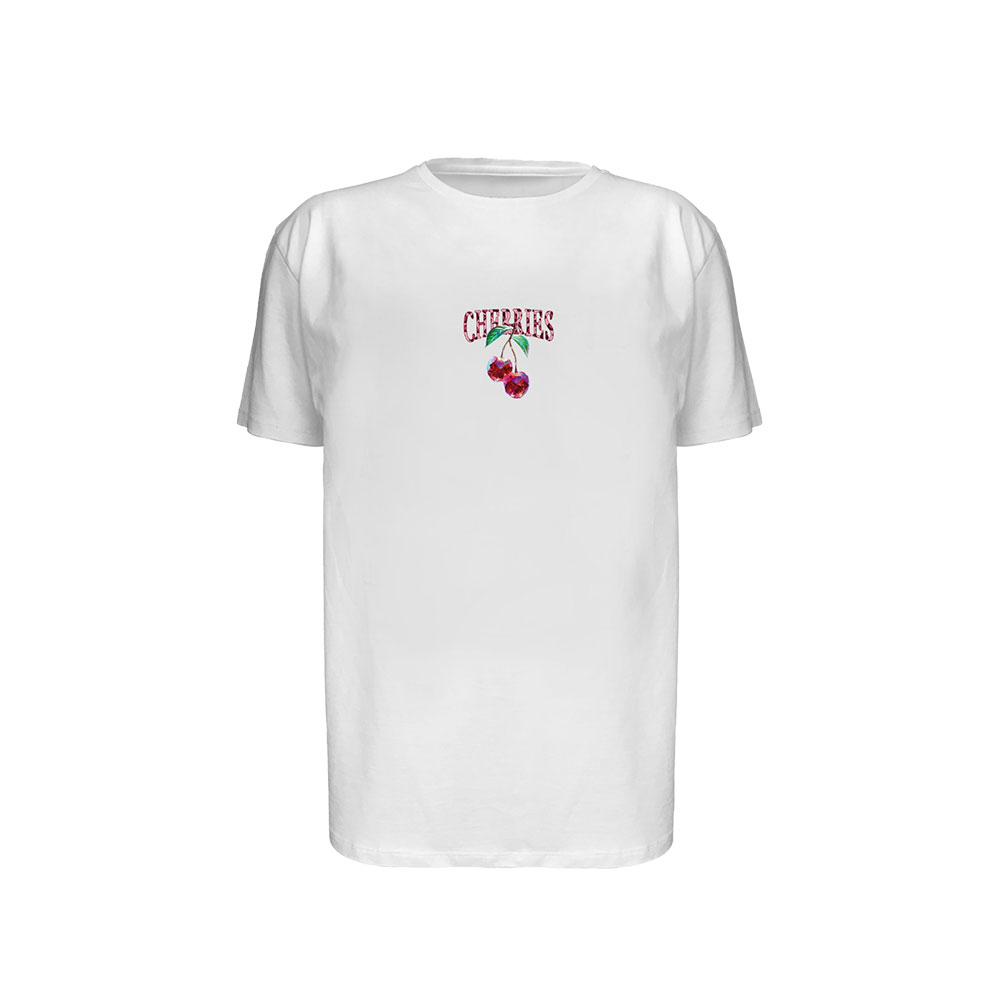 Cotton Nice Kadın Sıfır Yaka Tişört - Beyaz