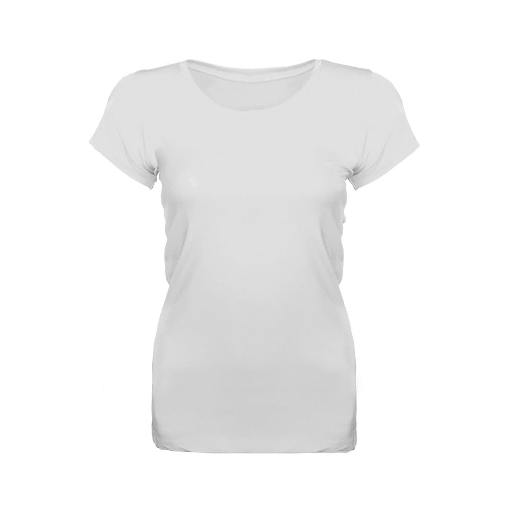 Cotton Nice Kadın Sıfır Yaka Tişört Beyaz